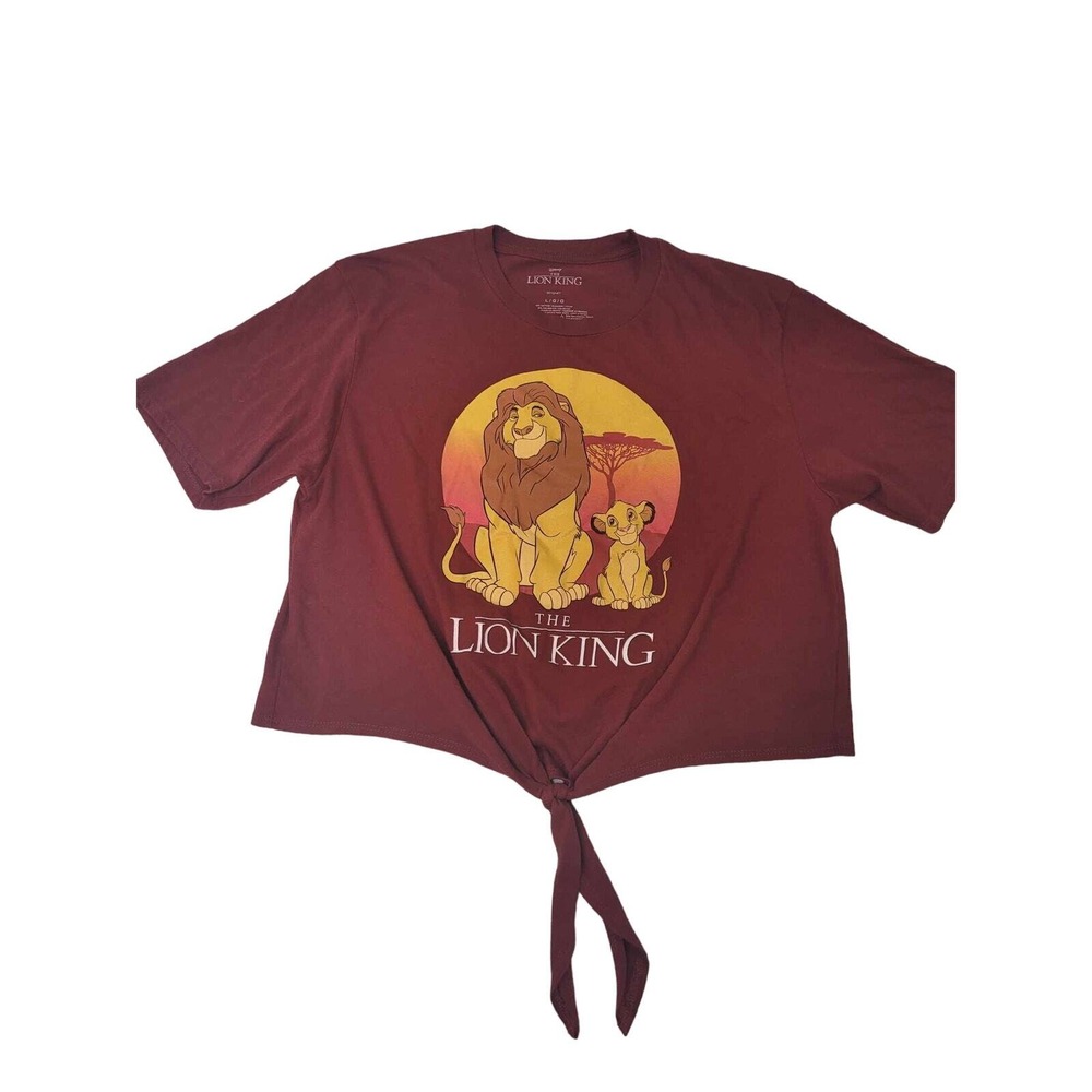 Disney The Lion King Women's Maroon Crop Top Size Large Mufassa Simba